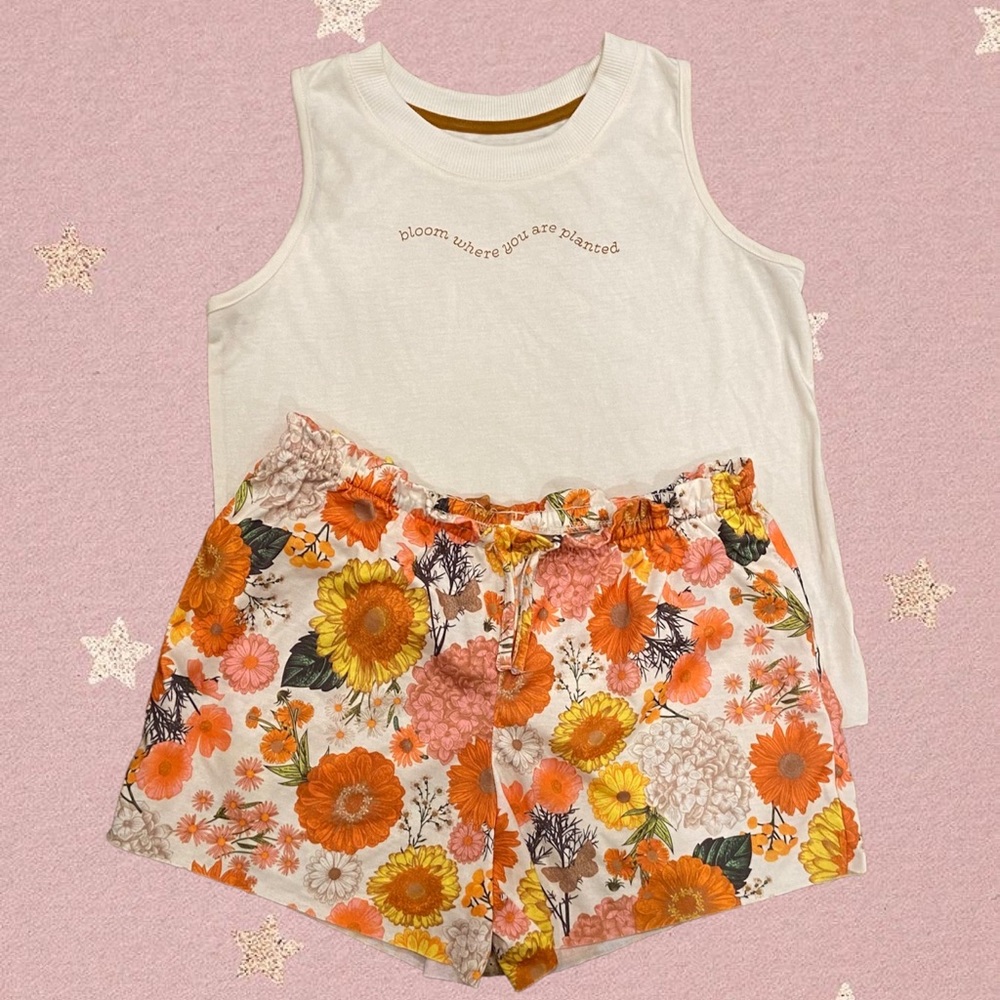 Art Class Girls Bloom Pajama Set Kids 18 Women’s M